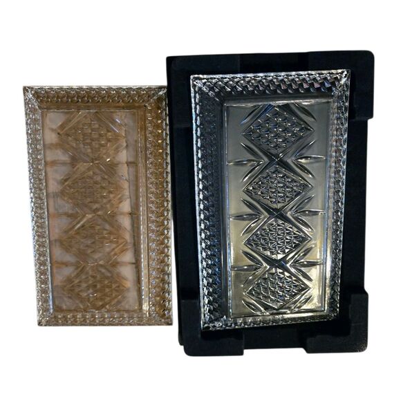 Cristal D'Arques France Two Trays In Box 4 3/4" X 8 1/4" - Picture 2 of 6